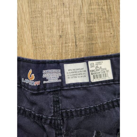 Lapco FR Flame Resistant Men's 32x30* canvas cargo Zip Pocket pants nylon cotton - Picture 2 of 9